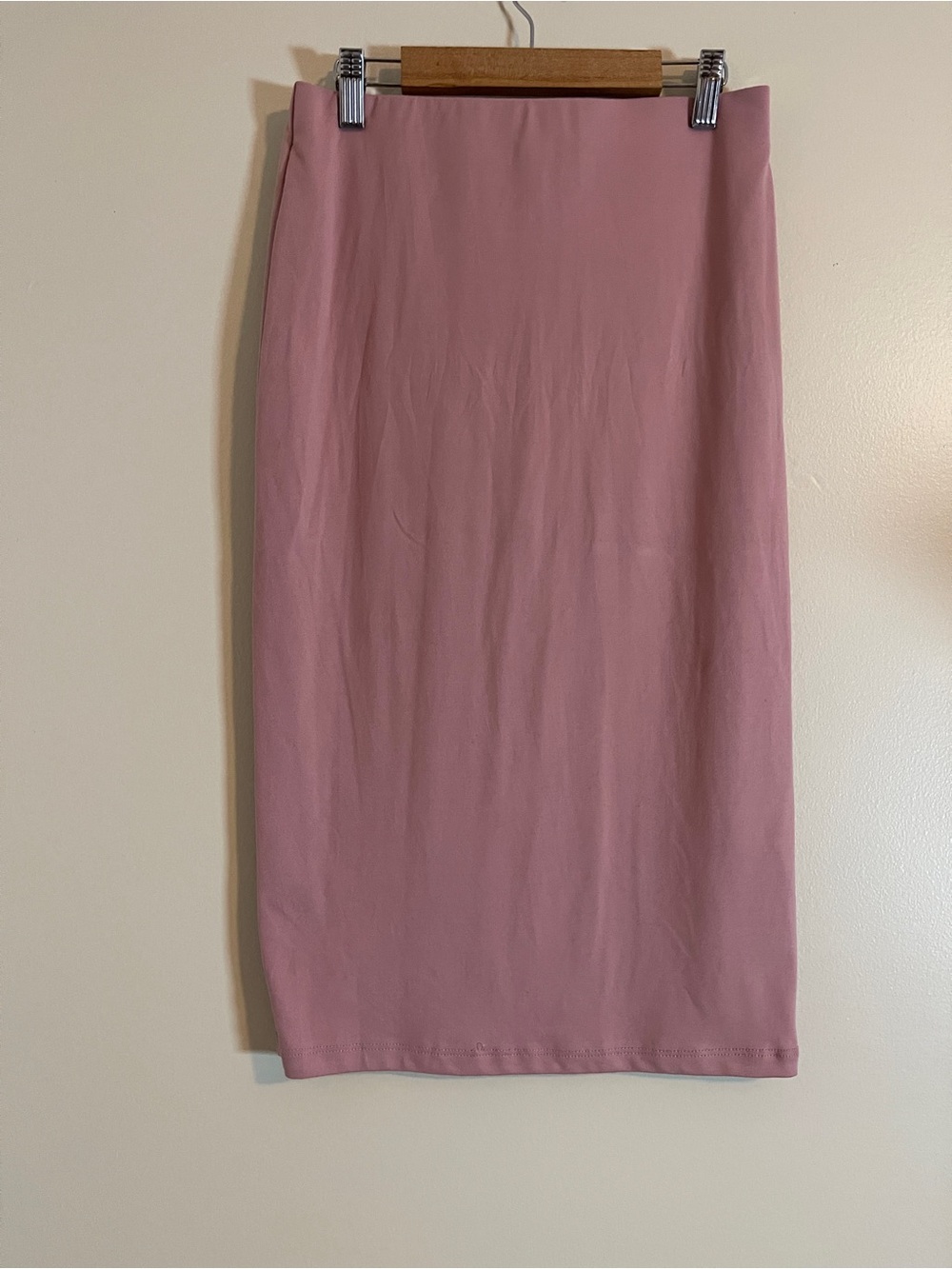 Pencil Skirt Womens Large Dusty Pink Bodycon Knee Length Minimalist Workwear